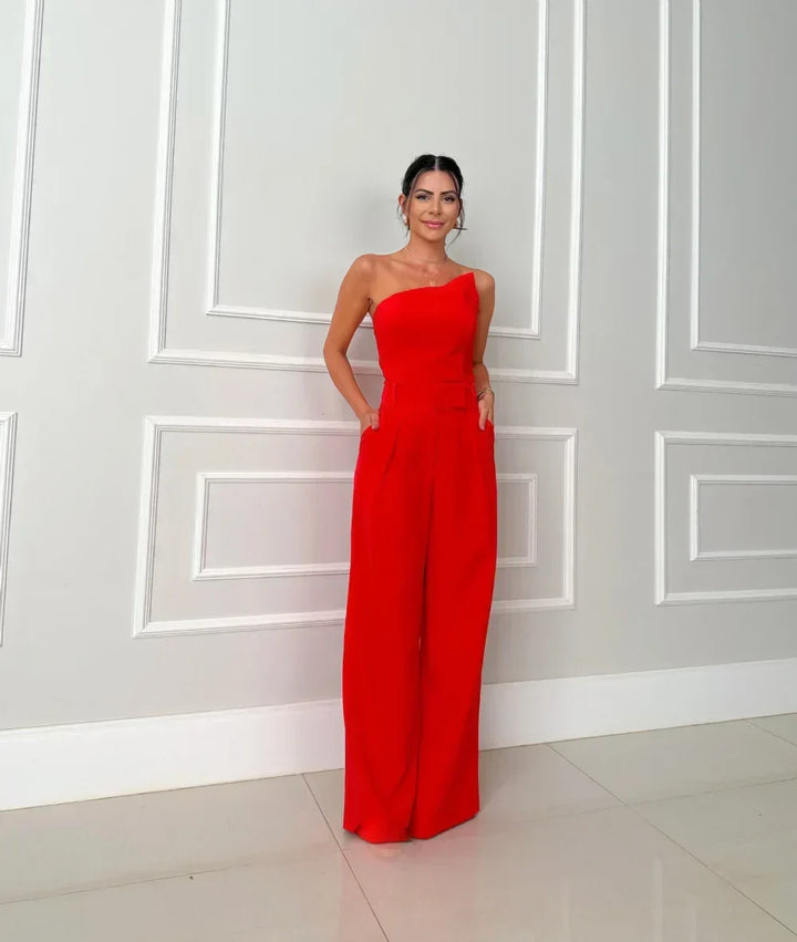 Angela | Women's Elegant Maxi Dress with Asymmetric Neck