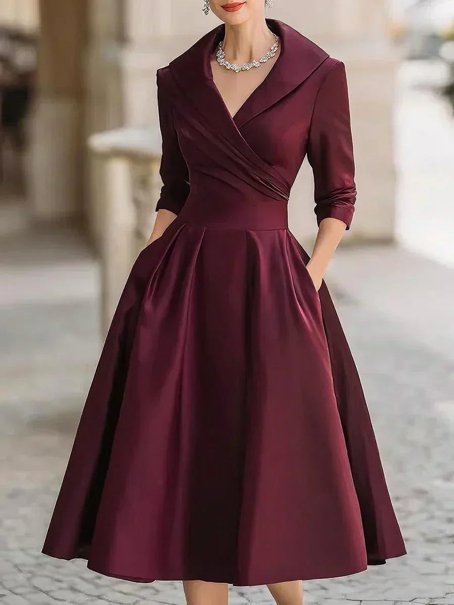 Clara | Women's Elegant Midi Dress with Pockets