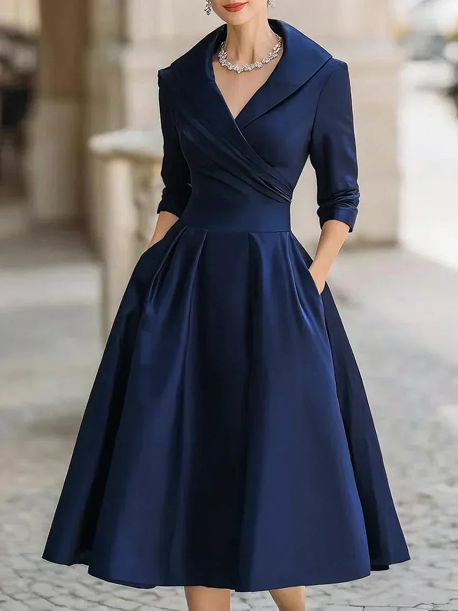 Clara | Women's Elegant Midi Dress with Pockets