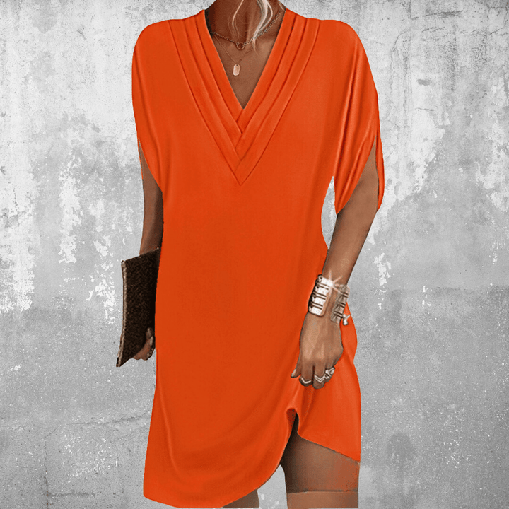 Amelia | Women's Elegant Belly-Covering Midi Dress with Cut-Out