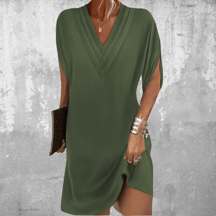 Amelia | Women's Elegant Belly-Covering Midi Dress with Cut-Out