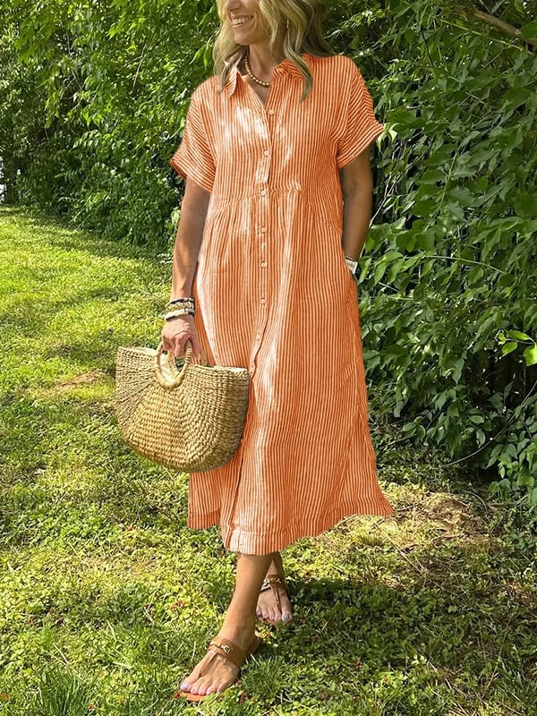 Cassie | Women's Elegant Striped Maxi Dress