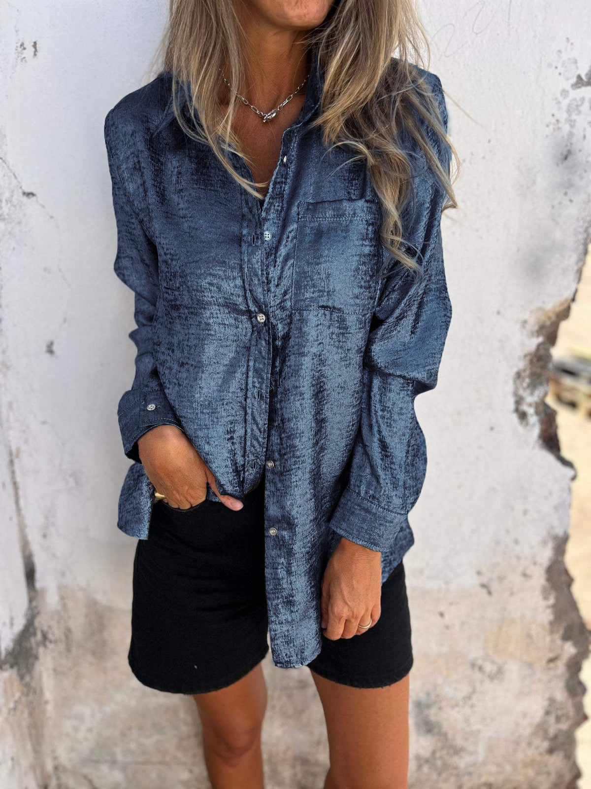 Zella | Women's Longline Relaxed Chic Shimmer Shirt