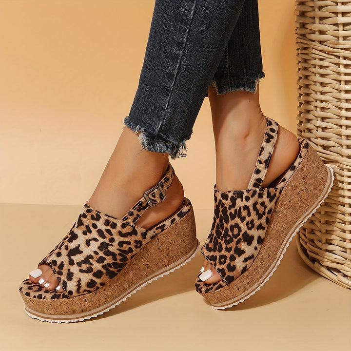 Women's Orthopedic Open-Toe Savanna Slingback Wedge Sandals