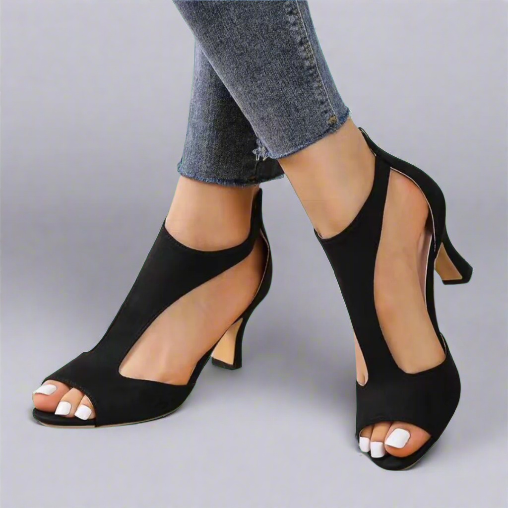 SerenaLift | Women's Cushioned Open-Toe Orthopedic Heel Sandals with Arch Support