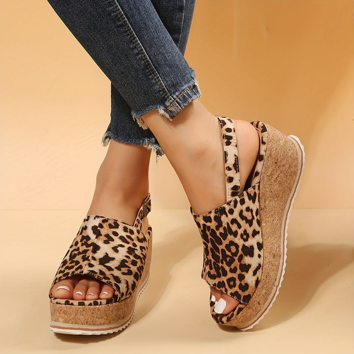 Women's Orthopedic Open-Toe Savanna Slingback Wedge Sandals