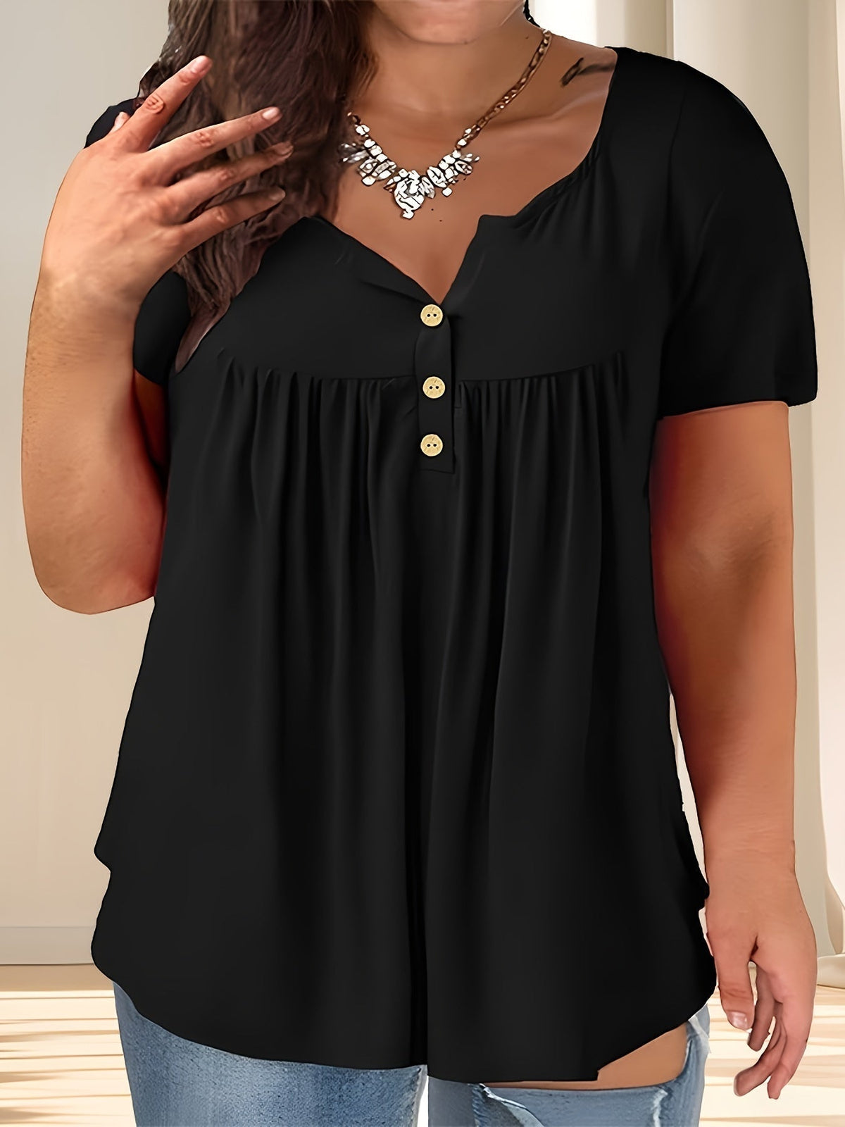 Zoey | Women's Stylish Plus Size Pleated Blouse