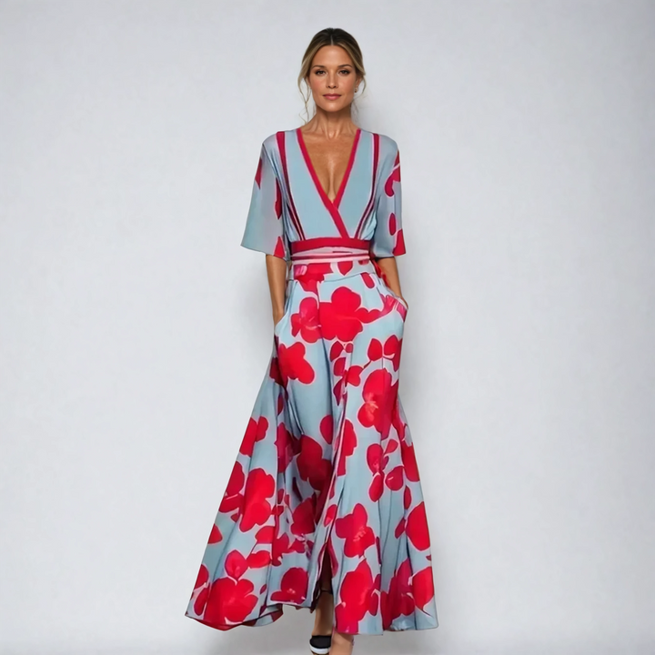 Amara | Women's Timeless Floral Maxi Dress with Pockets