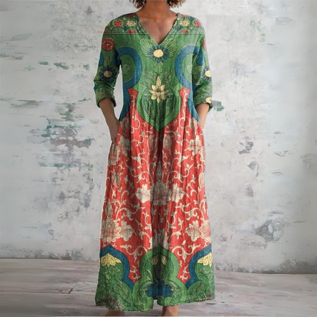 Judith | Women's Vintage Floral Maxi Dress