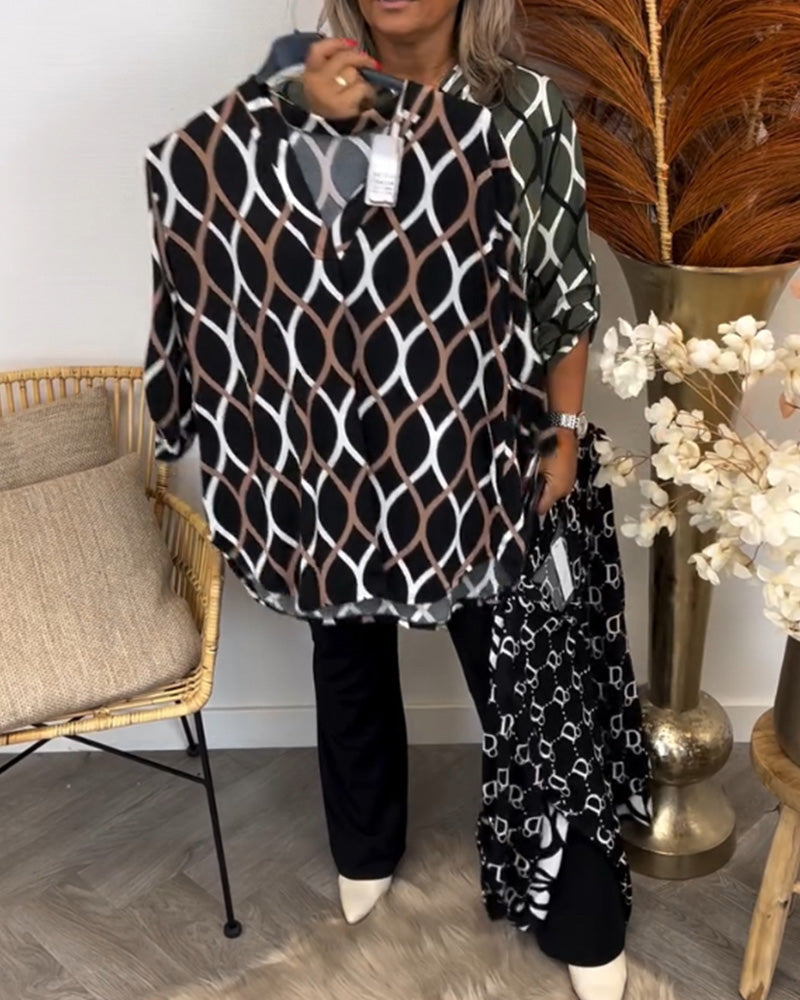 Amelia | Women's Casual Patterned Long Sleeve Blouse