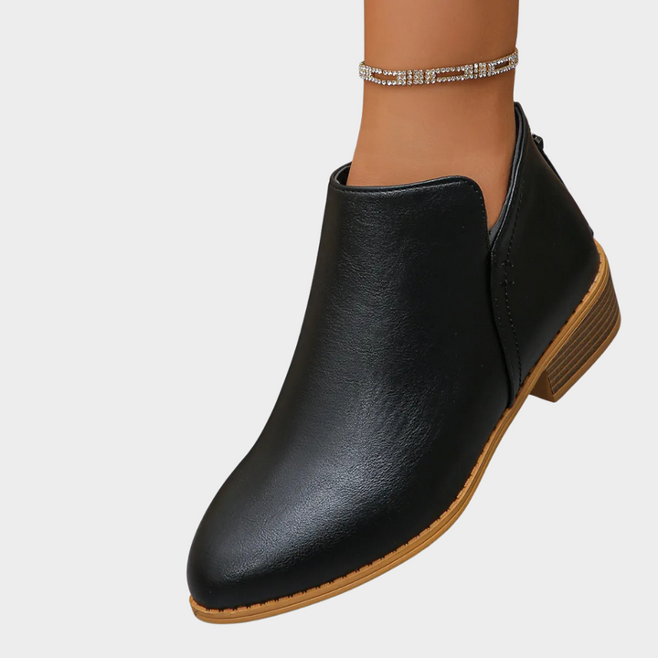 Oakley | Women's Cushioned Zip Low Heel Ankle Boots
