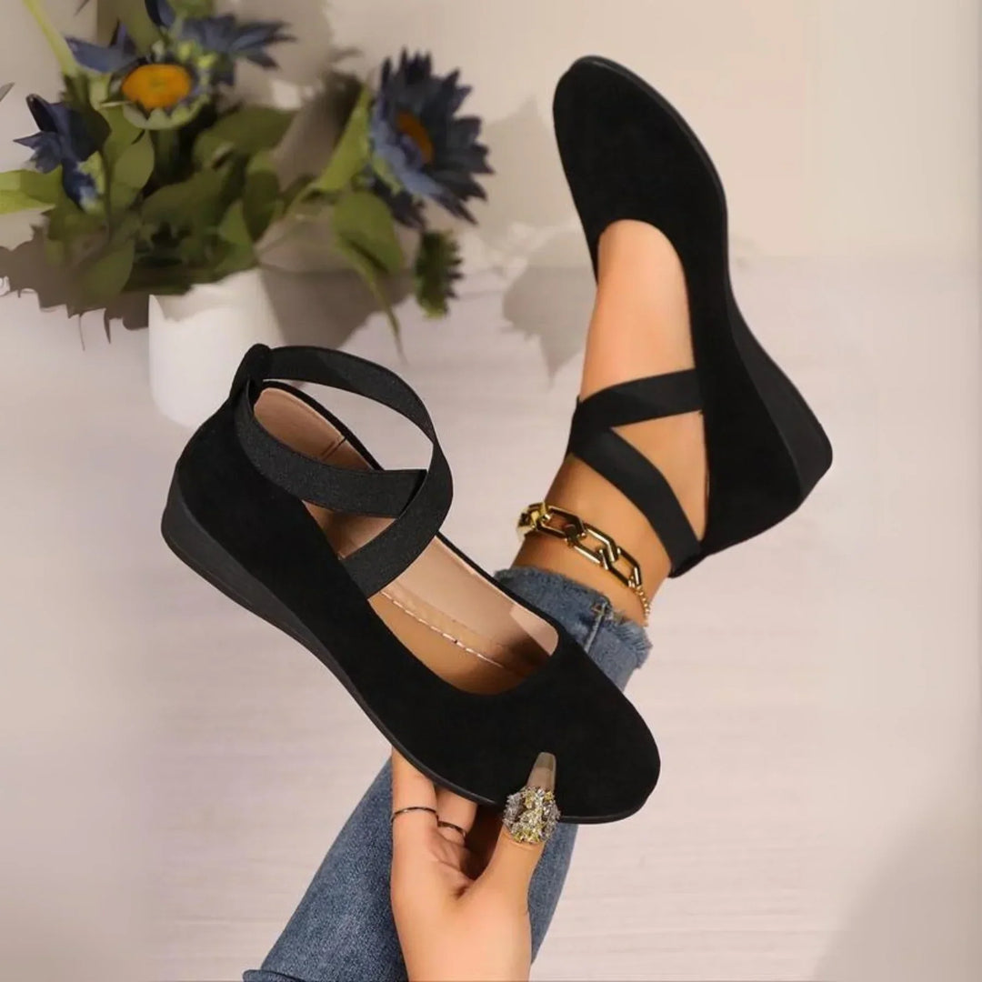 Angel | Women's Cushioned Slip-On Comfortable Closed Wedge Flats