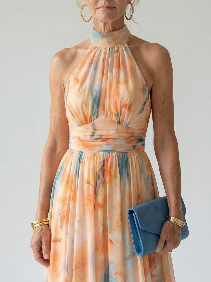 Elin | Women's Soft Halter Midi Dress