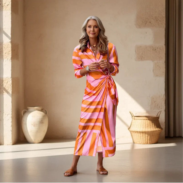 Elvina | Women's Printed Wrap Midi Dress