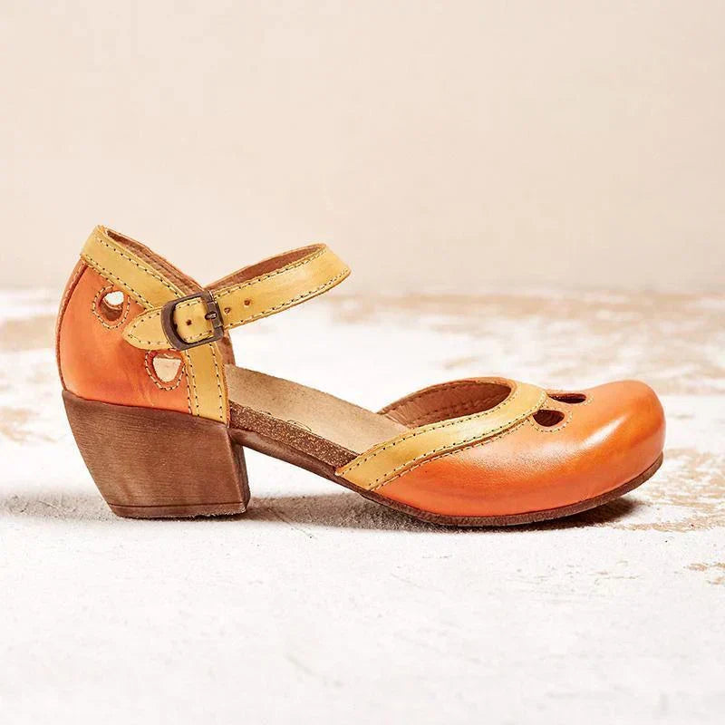 Fria | Women's Cushioned Comfortable Low Heel Sandals with Arch Support
