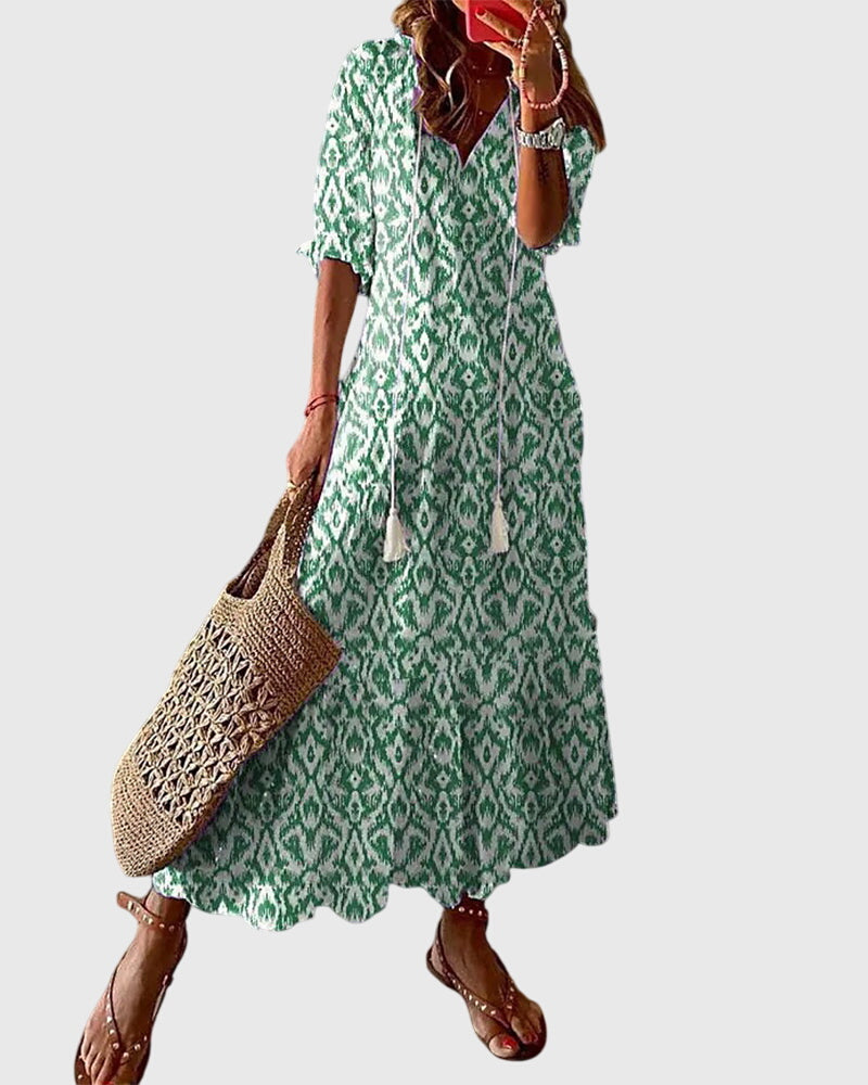 Amalia | Women's Retro Bohemian Summer Midi Dress