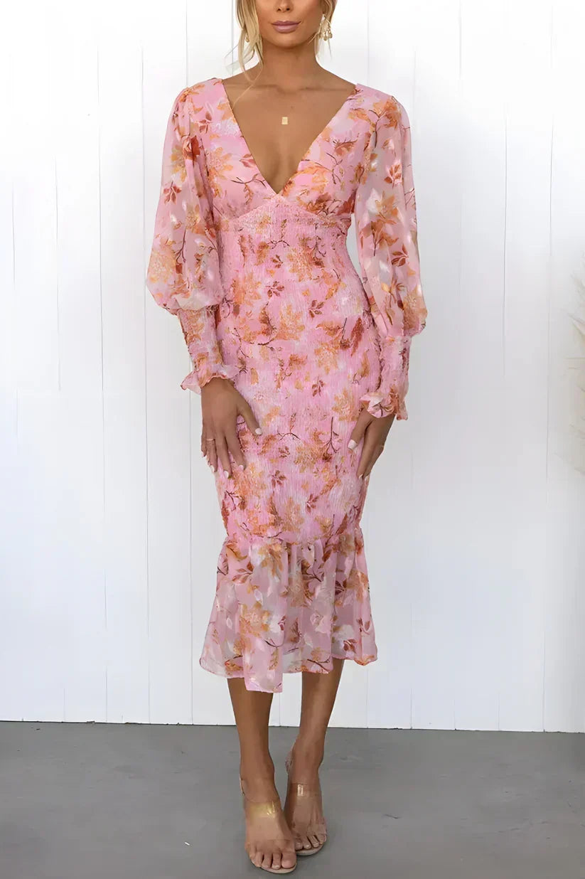 Amara | Women's Stunning Floral Midi Dress
