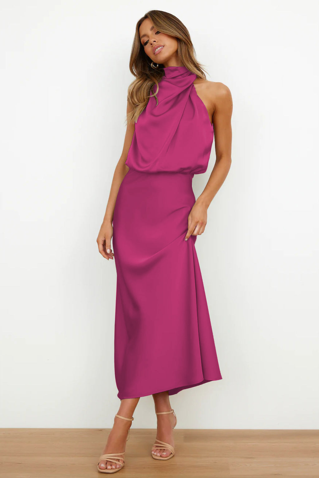 Carlina | Women's Long Maxi Dress with Halterneck