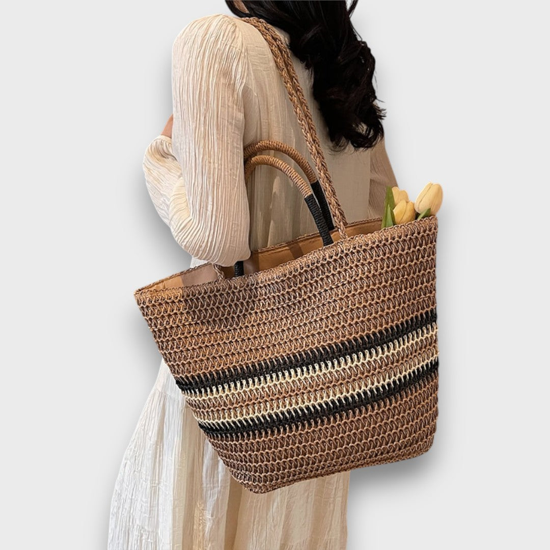 Ilvoria | Striped Straw Bag