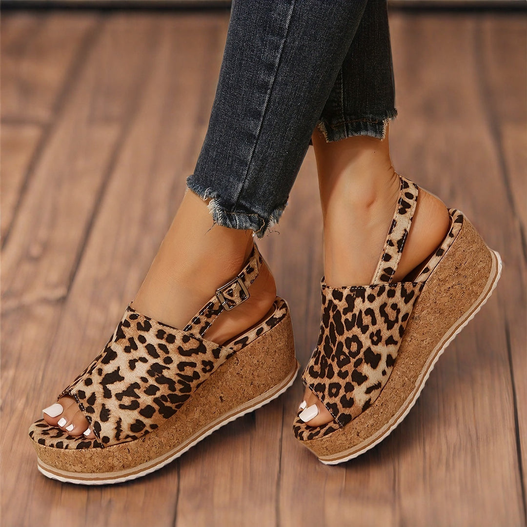 Women's Orthopedic Open-Toe Savanna Slingback Wedge Sandals