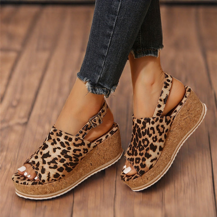 Women's Orthopedic Open-Toe Savanna Slingback Wedge Sandals