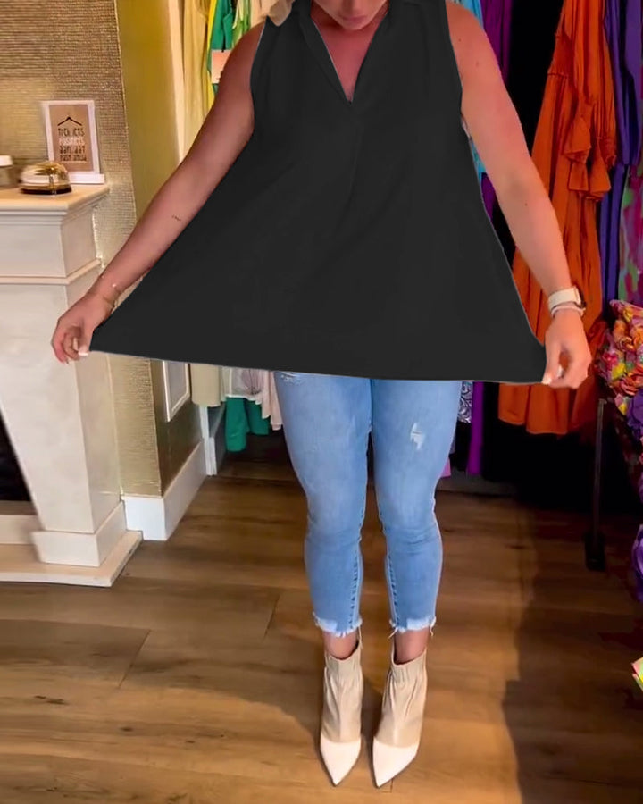 Alana | Women's Timeless Ruffled Sleeveless Top