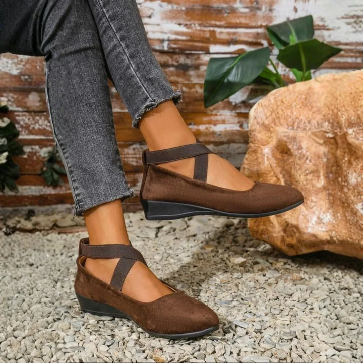 Angel | Women's Cushioned Slip-On Comfortable Closed Wedge Flats