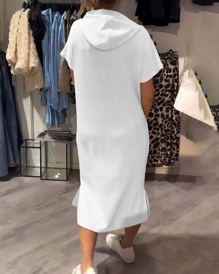 Bridget | Women's Longline Casual Hoodie Midi Dress with Drawstring