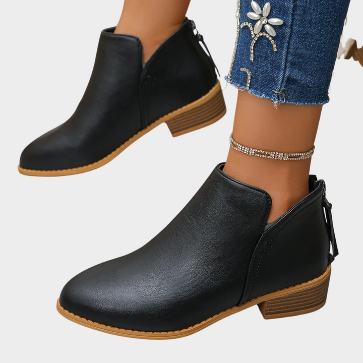 Oakley | Women's Cushioned Zip Low Heel Ankle Boots