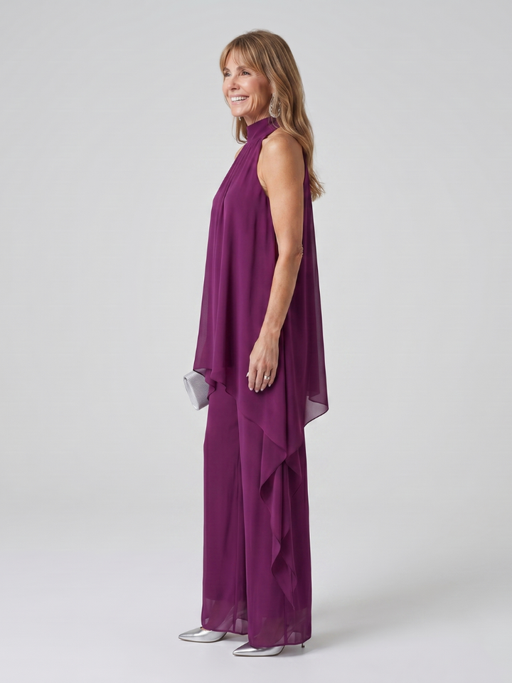 Bearim | Women's Relaxed Halter Neck Asymmetric Tunic Set
