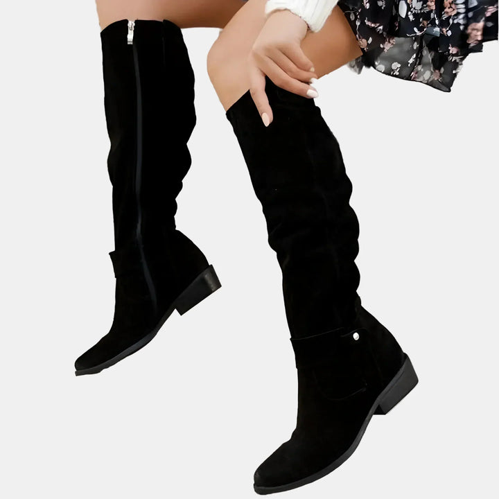 Avery | Women's Cushioned Zip Low-Heeled Boots