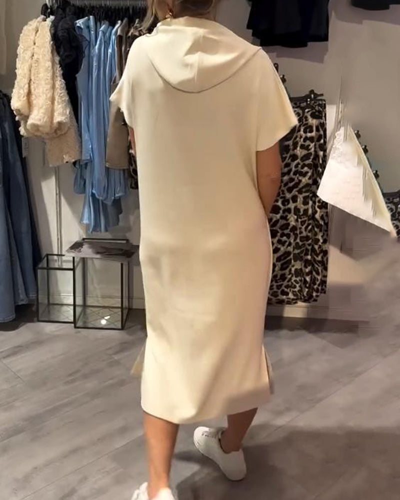 Bridget | Women's Longline Casual Hoodie Midi Dress with Drawstring