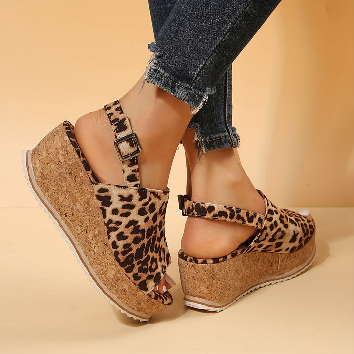 Women's Orthopedic Open-Toe Savanna Slingback Wedge Sandals