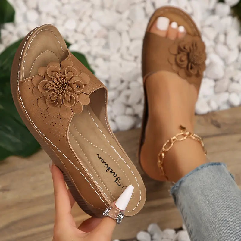 Belle | Women's Cushioned Open-Toe Floral Orthopedic Sandals with Arch Support