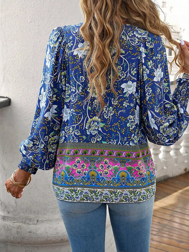 Beverly | Women's Longline Summer Floral Top with Drawstring