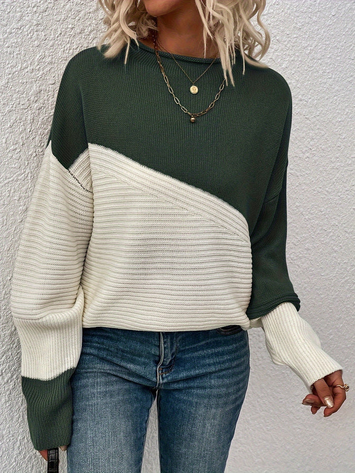 Zelda | Women's Elegant Colour Block Pullover Jumper