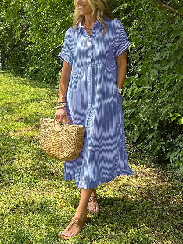 Cassie | Women's Elegant Striped Maxi Dress