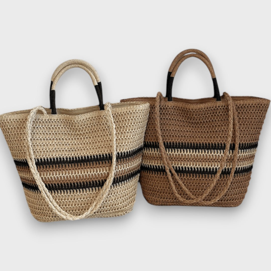 Ilvoria | Striped Straw Bag