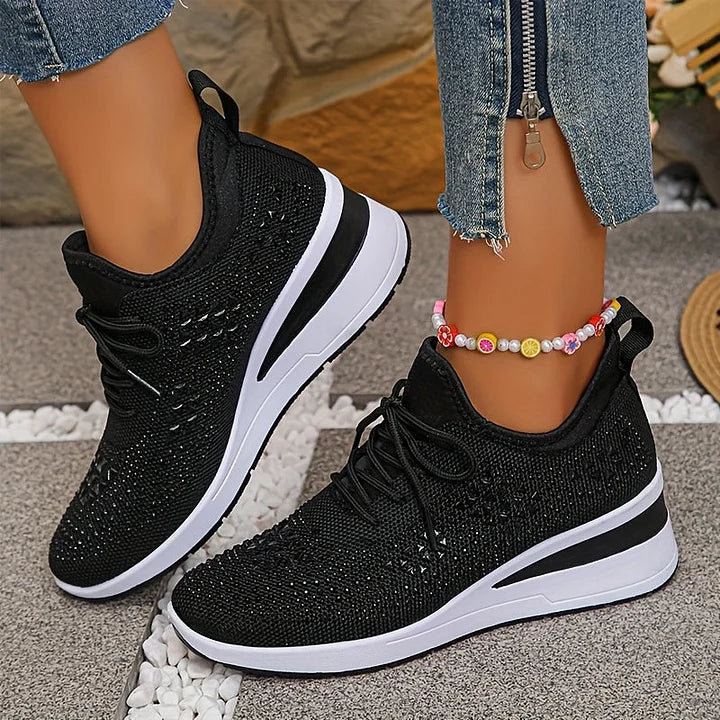 Lauryn | Women's Cushioned Lace-Up Ultra Comfortable Orthopedic Trainers