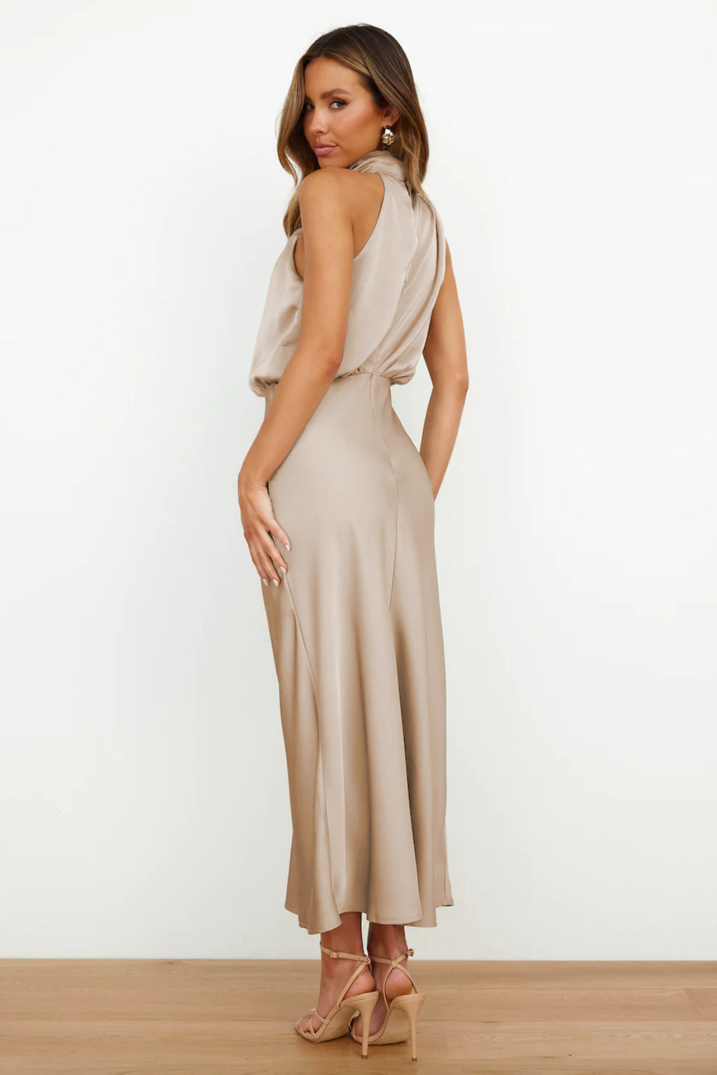 Carlina | Women's Long Maxi dress with halter neckline