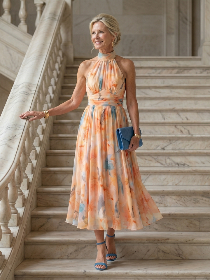 Elin | Women's Soft Halter Midi Dress