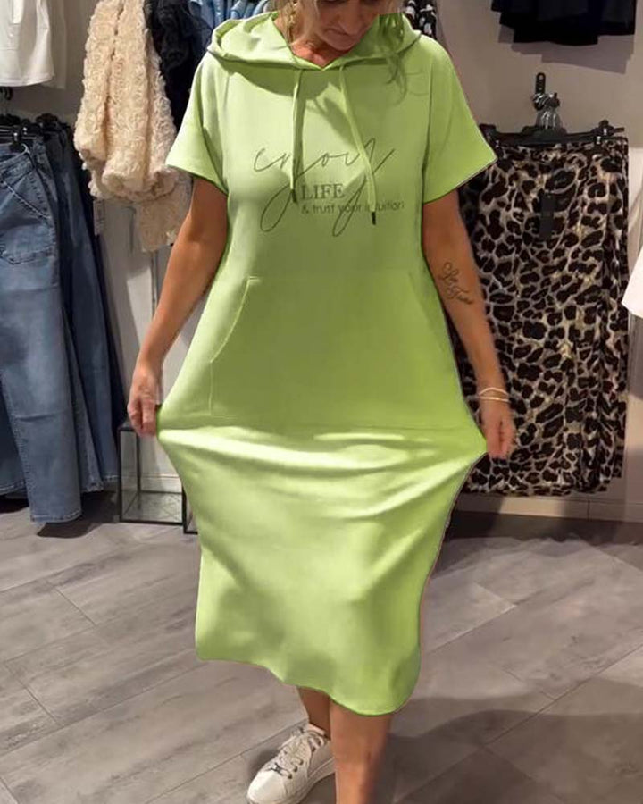 Bridget | Women's Longline Casual Hoodie Midi Dress with Drawstring