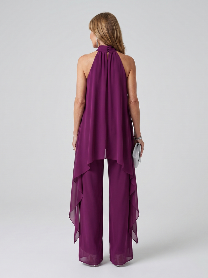 Bearim | Women's Relaxed Halter Neck Asymmetric Tunic Set