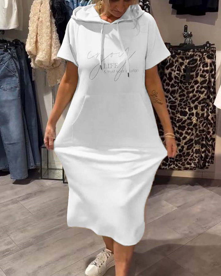 Bridget | Women's Longline Casual Hoodie Midi Dress with Drawstring