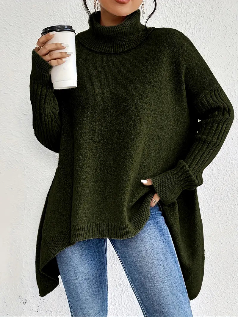 Bridgette | Women's Longline Comfy Long Turtleneck Jumper