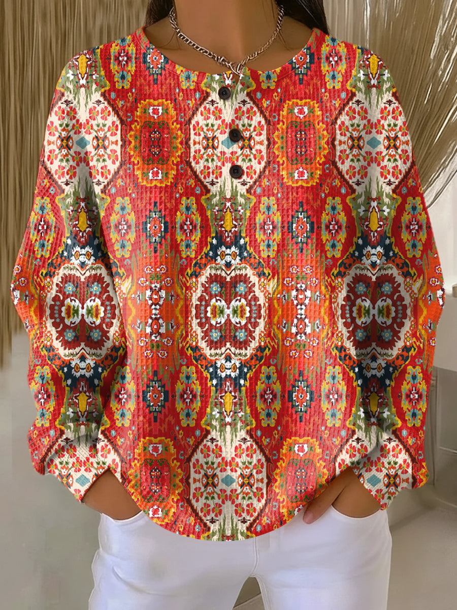 Selma | Women's Jumper with Ethnic Floral Pattern