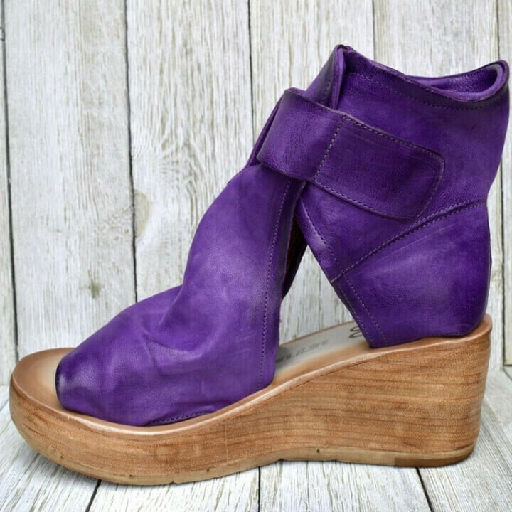 Ariana | Women's Orthopedic Open-Toe Bold Buckle Wedge Sandals with Arch Support