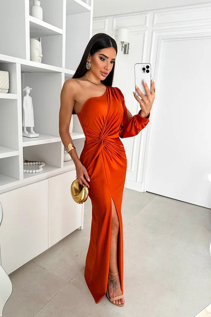 Anna | Women's Elegant Silhouette Maxi Dress with Side Slit