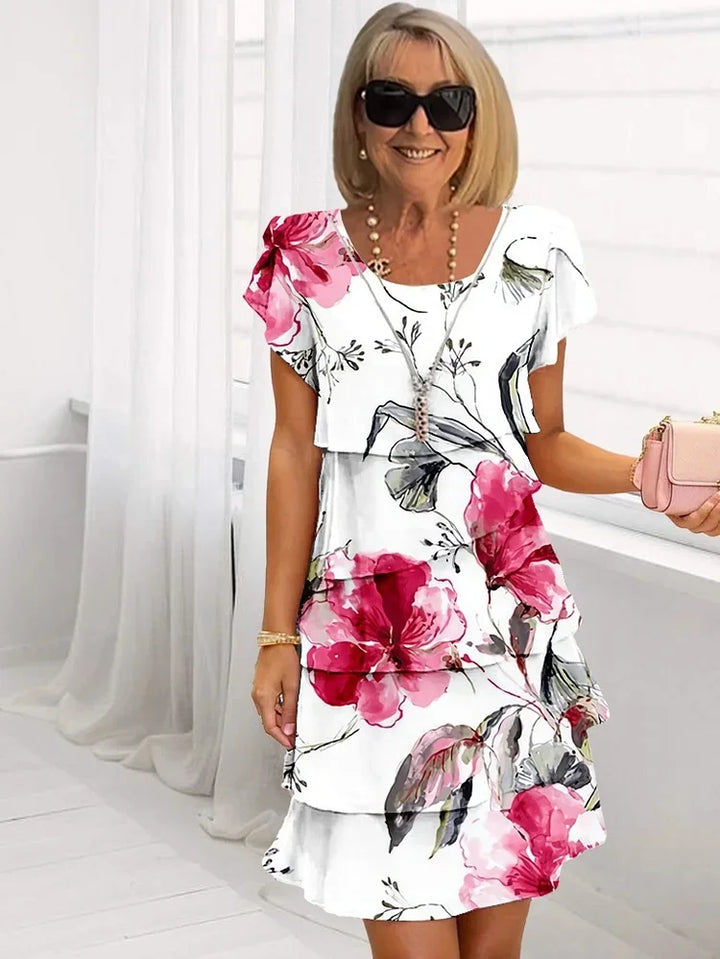 Marvelle | Women's Relaxed Bloom Ruffle Midi Dress