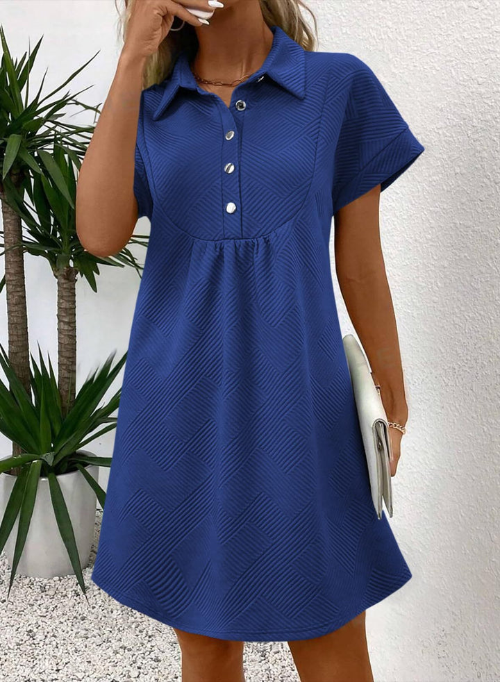 Amber | Women's Chic Midi Dress with Batwing Sleeves and Stylish Collar